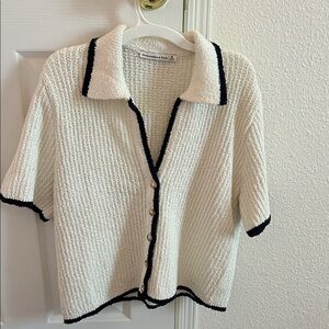 Chic White and Black Women's Sweater